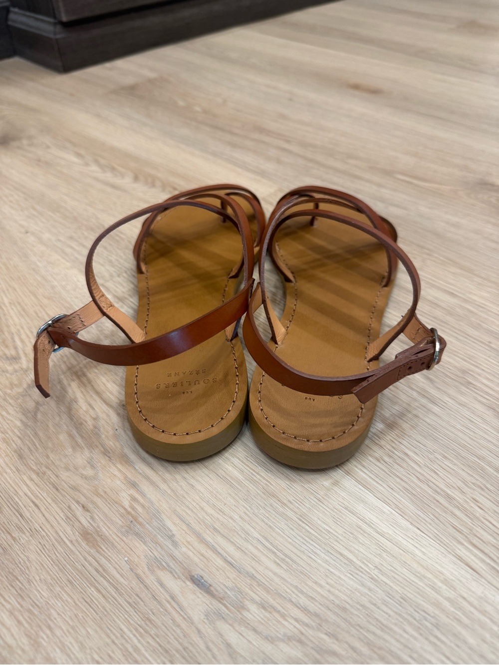 Sezane Brown Strappy Leather Sandals - Picture 3 of 7